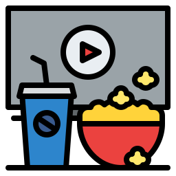 Popcorn and film icon